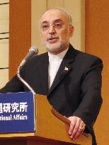 Iranian atomic agency chief Salehi speaks in Tokyo