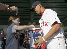 Red Sox players collect Japan quake donation