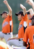 Baltimore pitcher Uehara recovers from thigh injury