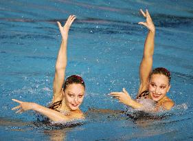 Russian synchro duo top in technical routine qualifying