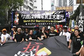 Pro-democracy protesters march in H.K.
