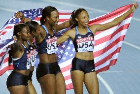 United States wins women's 4x100 meter relay at worlds