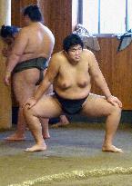 Ryoya Tatsu prepares for his sumo debut