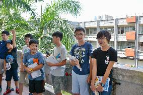 Japanese school students at Taiwan's Kaohsiung