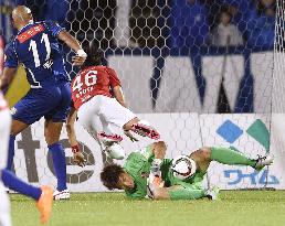 Urawa goalie makes save in scoreless J-League game against Montedio