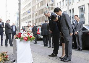 Japanese PM Abe visits scene of Brussels terror attacks
