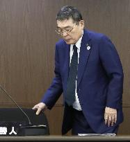 NHK chief attends last press conference