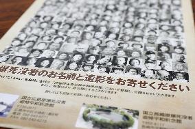 Collecting of photos of A-bomb victims