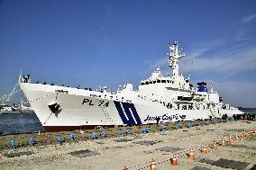 Newly built patrol boat 'Matsushima' displayed to press