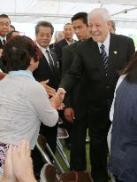 Former Taiwan president Lee visits quake-hit Miyagi, northern Japan