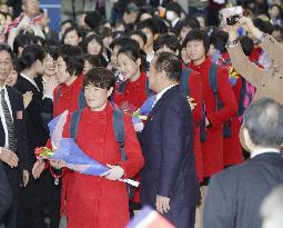 N. Korean female soccer team enters Japan as "exception" to sanctions