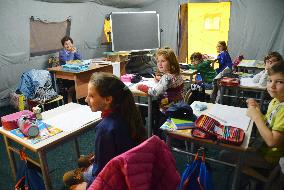 Quake-damaged area in central Italy