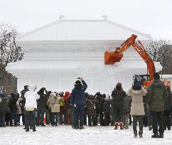 Sapporo Snow Festival sculpture demolished