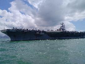 U.S. aircraft carrier makes port call in H.K.