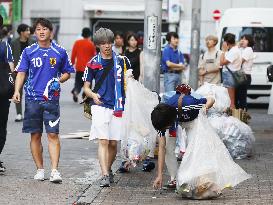 Football: Fans in Tokyo after Japan's World Cup exit