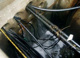 Water running into a pit of Fukushima Daiichi nuke plant