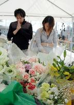 Carnations offered for train crash victims