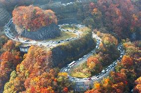 Nikko crowded with tourists hoping to see autumn colors