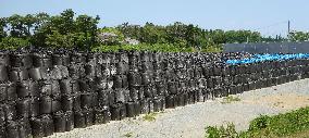 Bags of radioactive waste from cleanup work getting torn