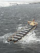 Crew rescued from 2 freighters that went aground off Ibaraki