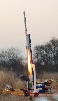 Low-cost experimental rocket lifts off in Hokkaido