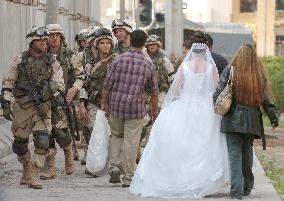 American soldiers and bride in Baghdad