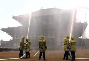 Fire drill carried out at Todaiji Temple