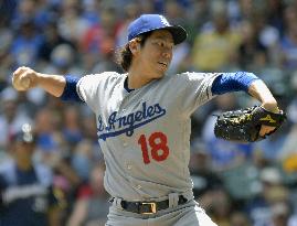 Baseball: Maeda gets 7th win as Dodgers rout Brewers