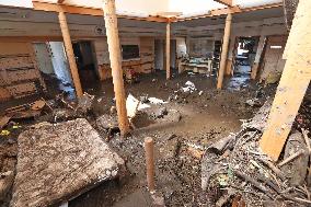 Interior portion of typhoon-hit nursing home