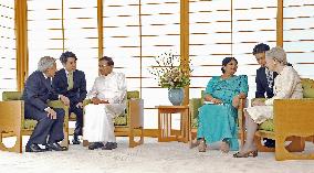 Japanese emperor meets Sri Lankan president