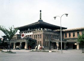 Japanese railway station in 1970s