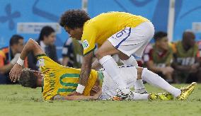 Brazil beat Colombia 2-1 in World Cup quarterfinal match