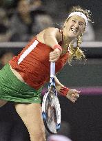 Azarenka crushes Doi in Fed Cup WG II playoff