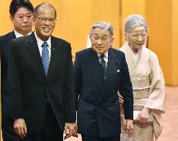 Japanese imperial couple bids farewell to Philippine Pres. Aquino
