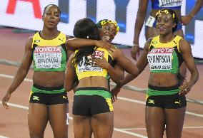 Jamaica wins women's 4x100 meter relay at world championships