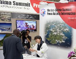 Information desk for foreign reporters covering G-7