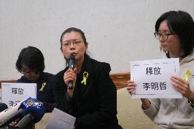 Wife of Taiwan NGO worker held in China pleads for assistance