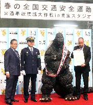 Godzilla promotes road safety