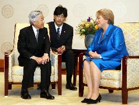Chilean President Bachelet meets with Emperor Akihito