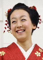 Skater Asada poses in kimono