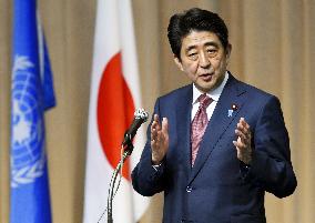 Abe pushes for Japan's permanent membership of U.N. Security Council