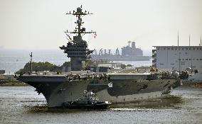 U.S. aircraft carrier returns to Yokosuka