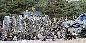 Media shown Japanese troop training for new U.N. peacekeeping missions