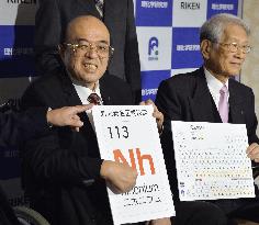 Atomic element 113 officially named "nihonium"