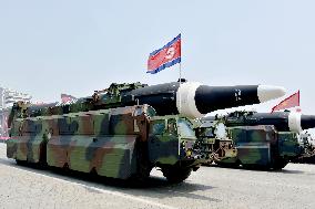 N. Korea hints new type of ICBM under development at military parade