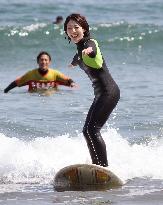 Surf's up in Miyazaki, southwestern Japan