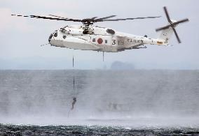 Naval troops conduct minesweeping drill in southwestern Japan