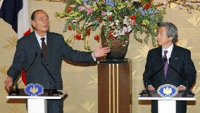 (3)Koizumi, Chirac agree on U.N. reform, apart on China