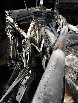 Tsunami-hit police car in Fukushima