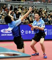 Table tennis: Men's doubles final at Japanese c'ships